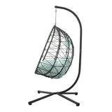 Egg Chair with Stand Indoor Outdoor Swing Chair Patio Wicker Hanging Egg Chair