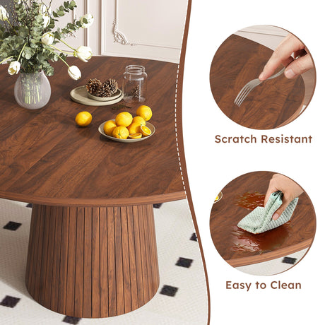 47 Inch Round MDF Dining Table for 4, Modern Farmhouse Style HouseOfZazla