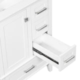 Bathroom Vanity, Modern Bathroom Cabinet With Sink Combo Set, Bathroom Storage Cabinet With A Soft Closing Door And 3 Drawers, Solid Wood Frame