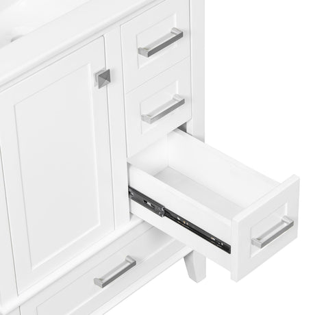 Bathroom Vanity, Modern Bathroom Cabinet With Sink Combo Set, Bathroom Storage Cabinet With A Soft Closing Door And 3 Drawers, Solid Wood Frame HouseOfZazla