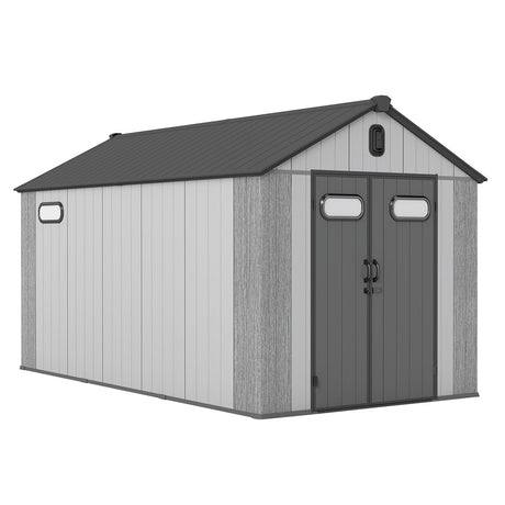 8x14Ft Resin Outdoor Storage Shed with Carpet HouseOfZazla