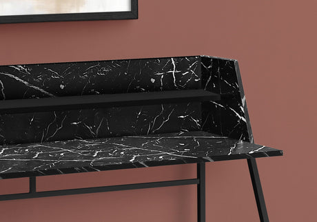 Computer Desk for Home Office with Marble Look and Storage Shelves HouseOfZazla