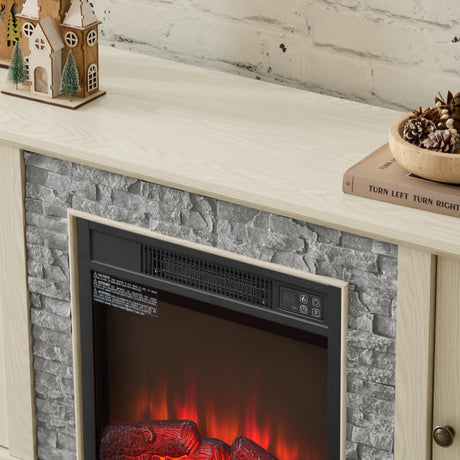 58" Modern TV Stand with Electric Fireplace and Storage HouseOfZazla