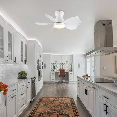 Low Profile Flush Mount Ceiling Fan With Light HouseOfZazla
