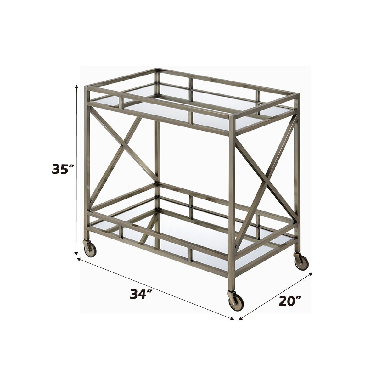 Kristensen - Serving Cart - Antique Gold