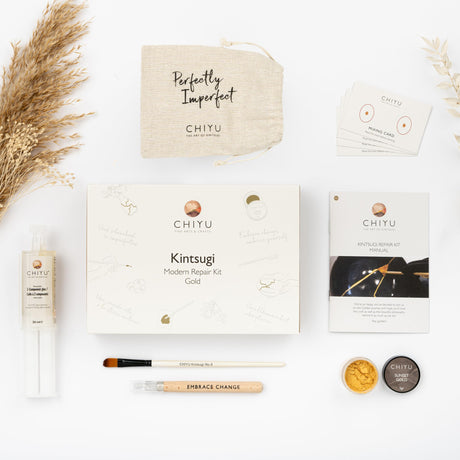CHIYU Kintsugi Repair kit: Modern Repair Kit - Gold - Gold Glue - Food Safe - Dishwasher Safe - The Most Complete and Durable Kintsugi kit CHIYU