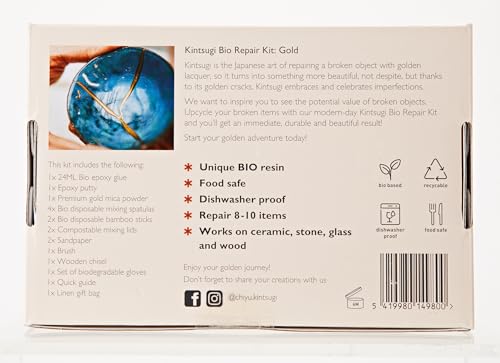 CHIYU Kintsugi Repair kit: Modern Repair Kit - Gold - Gold Glue - Food Safe - Dishwasher Safe - The Most Complete and Durable Kintsugi kit CHIYU
