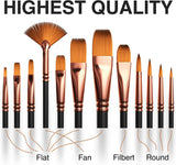 Complete Acrylic Paint Set – 24Х Rich Pigment Colors – 12X Art Brushes with Bonus Paint Art Knife & Sponge WoodArtSupply