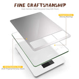 ''Cooking Master' 22lb Digital Kitchen Scale,Food Scale Measures in Grams and Ounces for Weight Cooking Baking,1g/0.1oz Precise Graduation,Stainless Steel and Tempered Glass BACK KTCL