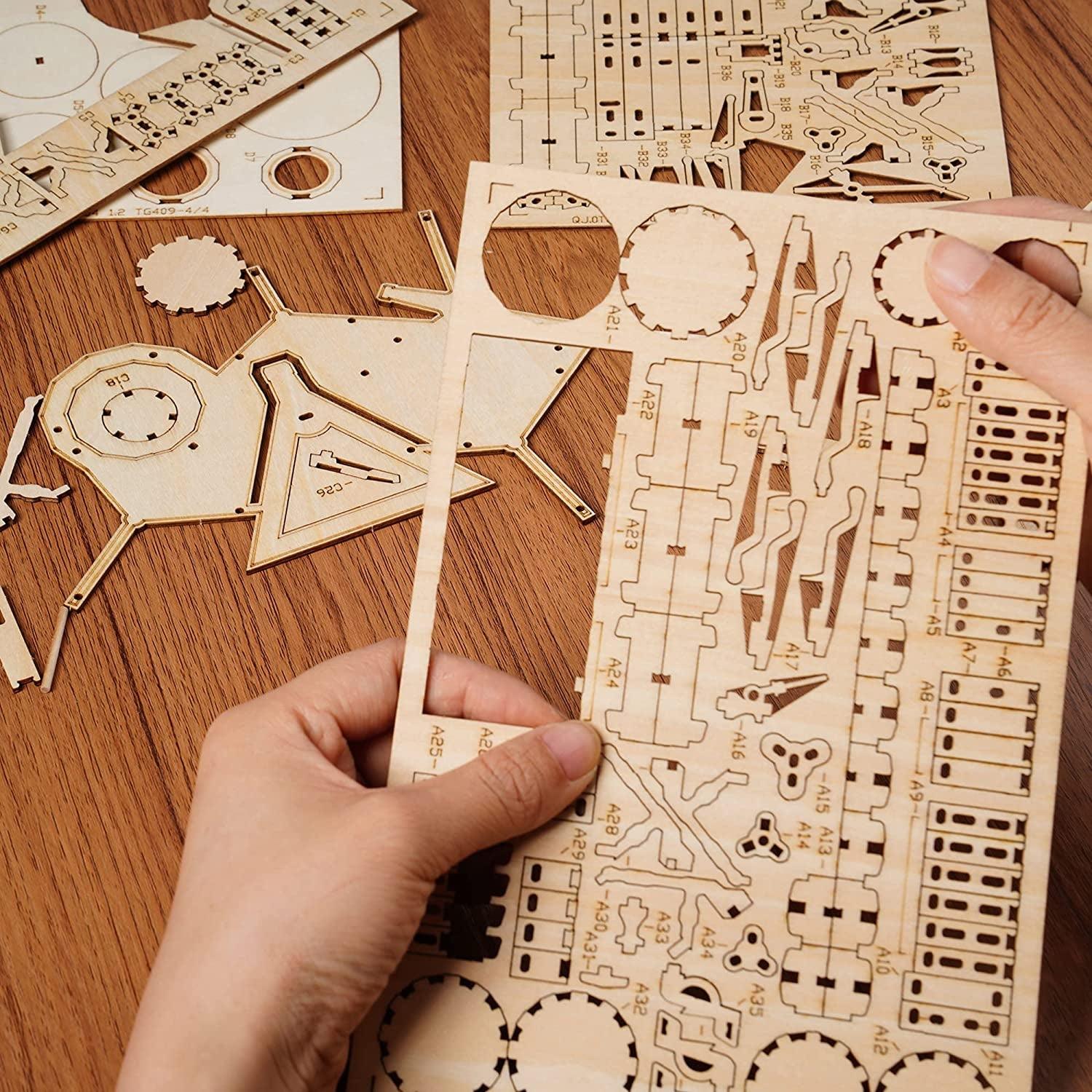 Craft DIY 3D Wooden Puzzle – Drum Musical Instrument Assembly Building Model Kit Brain Teaser - WoodArtSupply