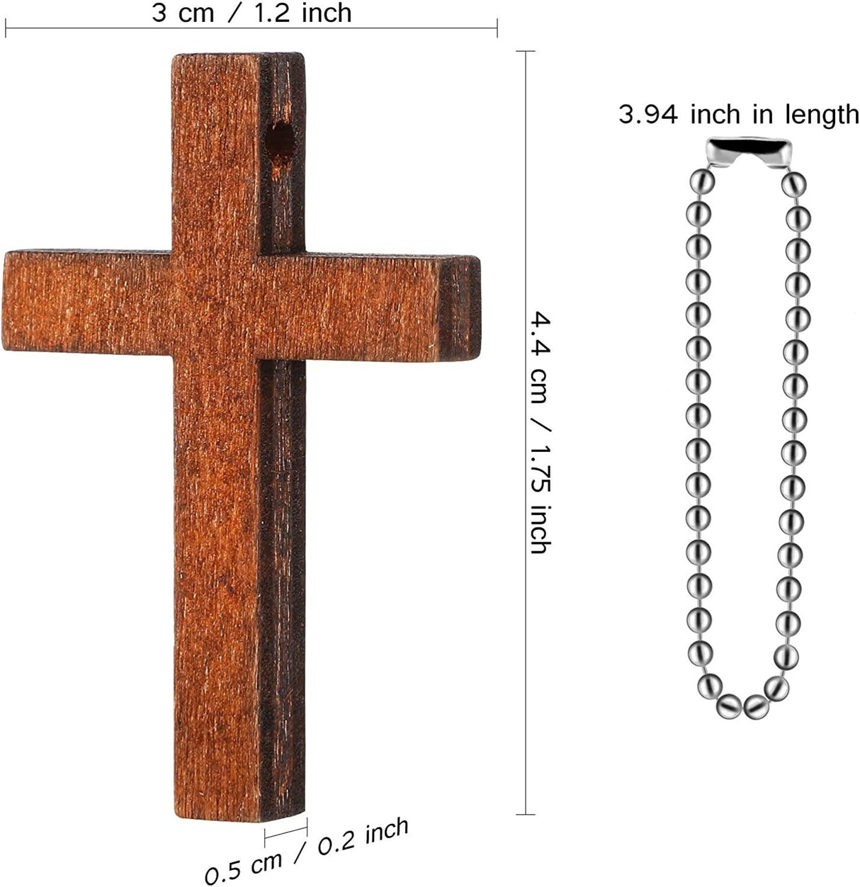 Cross Charm Mini Wood Wooden Pendant Hanging Ornament for Men, Women DIY Jewelry (50 Pieces) WoodArtSupply