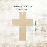 Cross Wooden Hanging Shaped Wood DIY Craft Cutout Slices with Hole Hemp Ropes Gift Tag (2.8X3.9 In, 20-Pack) WoodArtSupply