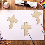 Cross Wooden Hanging Shaped Wood DIY Craft Cutout Slices with Hole Hemp Ropes Gift Tag (2.8X3.9 In, 20-Pack) WoodArtSupply