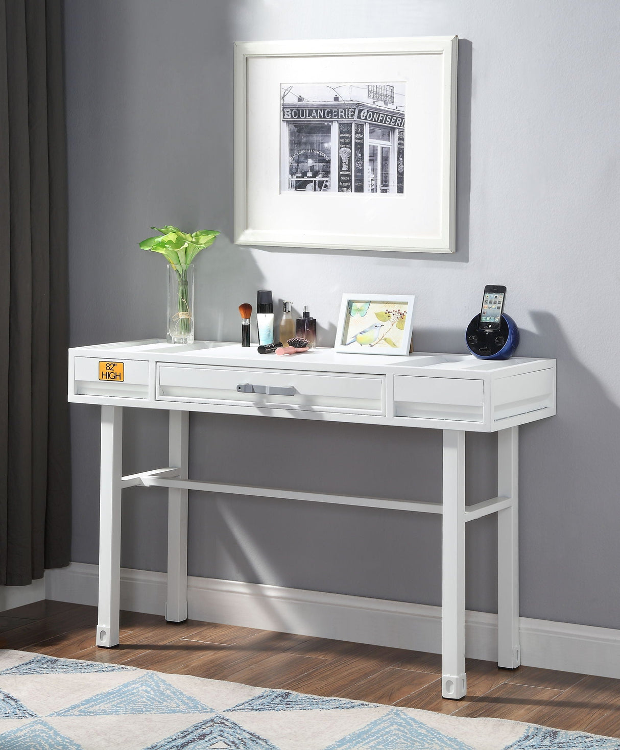 Cargo Vanity Desk With Functional Storage