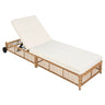 Outdoor Lounge Chair With 5 Position Backrest With Cushion And Wheels HouseOfZazla