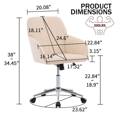 Adjustable Ergonomic Office Chair, Swivel Backrest Seat HouseOfZazla