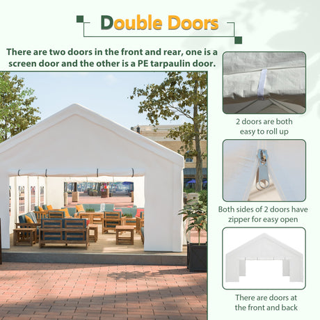 16x32 Ft Party Tent with Removable Sidewalls and Storage Bags HouseOfZazla