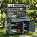 TOPMAX 65"H Large Garden Potting Bench with Storage and Lockable Wheels HouseOfZazla