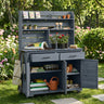 TOPMAX 65"H Large Garden Potting Bench with Storage and Lockable Wheels HouseOfZazla