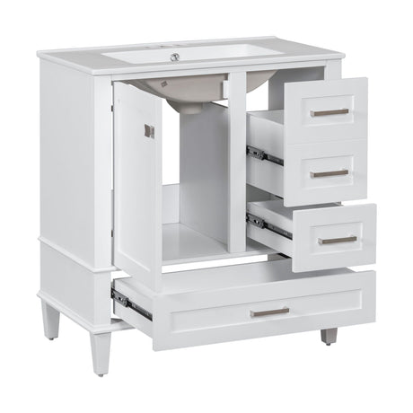 Bathroom Vanity, Modern Bathroom Cabinet With Sink Combo Set, Bathroom Storage Cabinet With A Soft Closing Door And 3 Drawers, Solid Wood Frame HouseOfZazla