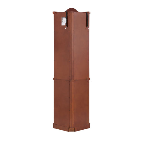 Corner Curio Cabinet With Lights, Adjustable Shelves, Mirrored Back - Walnut HouseOfZazla