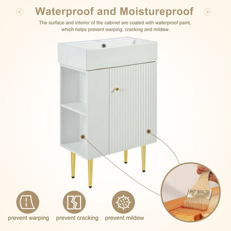 Bathroom Vanity, Combo Cabinet, Bathroom Storage Cabinet, Single Ceramic Sink HouseOfZazla