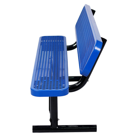 6' Outdoor Steel Bench With Backrest HouseOfZazla