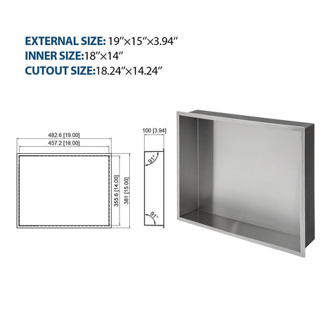 Stainless Steel Shower Niche With Seamless Design For Bathroom Storage HouseOfZazla