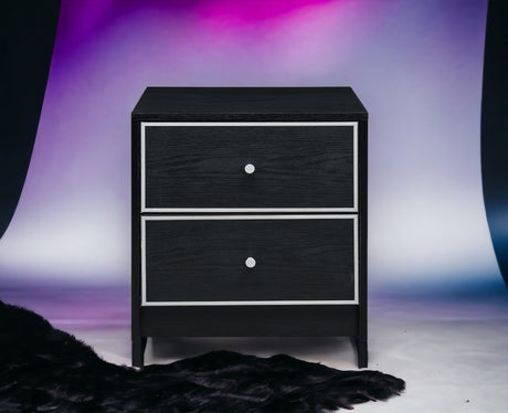 Modern Black Nightstand Table HouseOfZazla