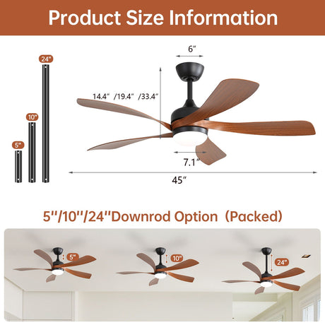 Ceiling Fan with DC Motor and Integrated Light HouseOfZazla