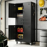 Metal Storage Cabinet with Two Drawers and Locking Doors