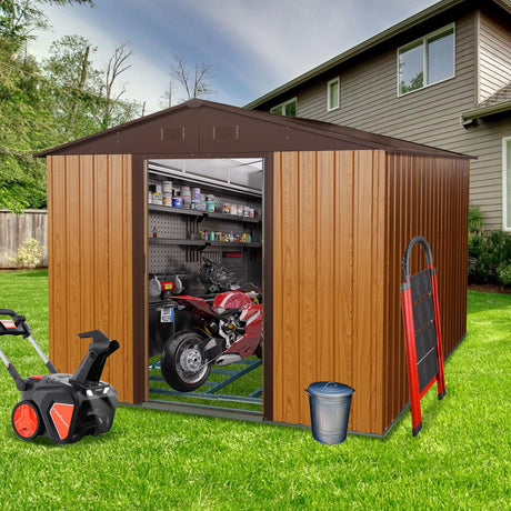 Outdoor Metal Storage Shed With Floor Base HouseOfZazla