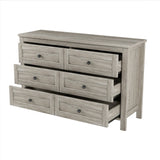 3-Pieces Bedroom Set Queen Size Farmhouse Platform Bed with Storage Headboard and Charging Station