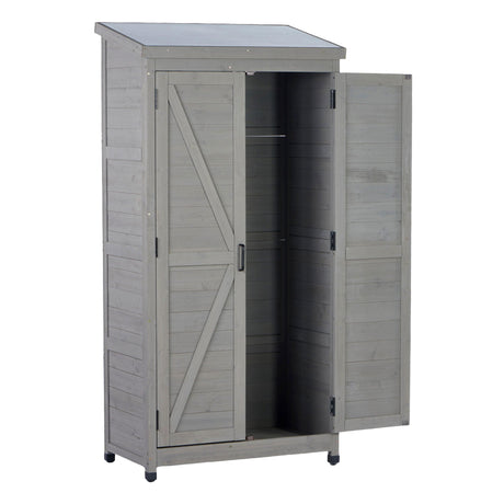 Outdoor Storage Shed With Vertical Tool Cabinet For Backyard HouseOfZazla