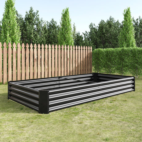 Raised Garden Bed Kit - Metal 7.6x3.7x0.98 ft Black HouseOfZazla