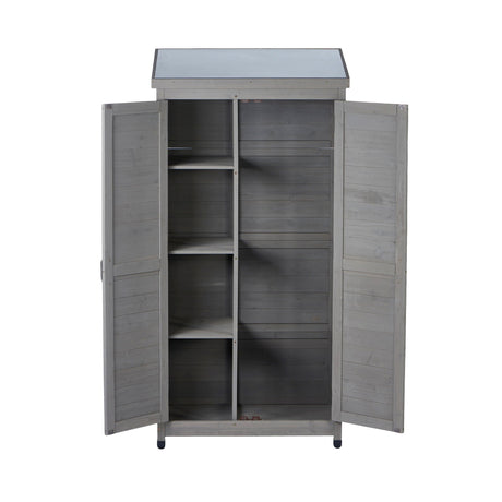 Outdoor Storage Shed With Vertical Tool Cabinet For Backyard HouseOfZazla