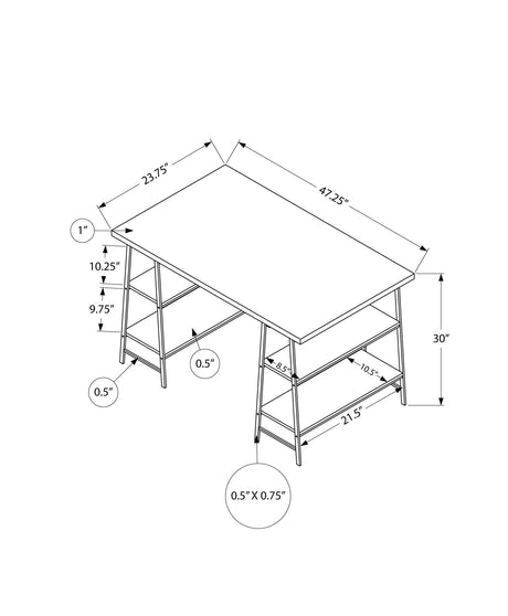 Computer Desk For Home Office, Storage Shelves, Industrial Design HouseOfZazla