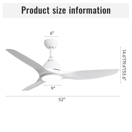 Bredoom Ceiling Fan With Remote Control And LED Light HouseOfZazla
