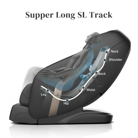 Massage Chair, Zero Gravity Shiatsu Massage Chairs Full Body And Recliner Sl-Track Massage Chair With Bluetooth Speaker, Anion, Thai Stretch, USB Charing, Heating And Foot Roller Massager - Black HouseOfZazla