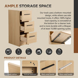Slim Freestanding Bathroom Storage Cabinet, 3 Drawers - Light Oak