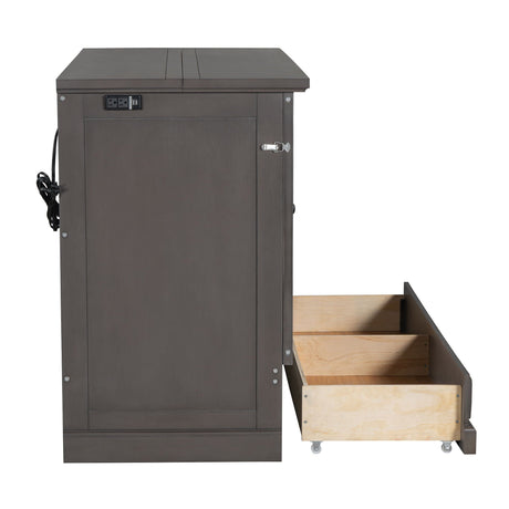 Murphy Bed Chest Cube Cabinet With Charging Station And Large Storage Drawer HouseOfZazla