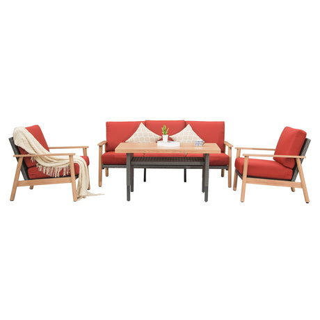 Outdoor Wicker Patio Furniture Sets 4 Pieces HouseOfZazla