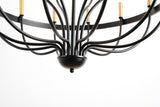 15-Light Industrial Iron Candle Chandelier Modern Farmhouse Pendant Light