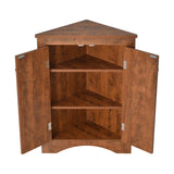 Triangle Bathroom Storage Cabinet With Adjustable Shelves, Freestanding Floor Cabinet For Home Kitchen