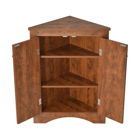 Triangle Bathroom Storage Cabinet With Adjustable Shelves, Freestanding Floor Cabinet For Home Kitchen HouseOfZazla