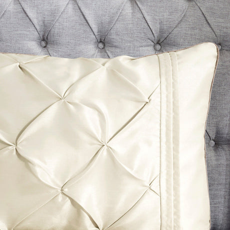 7 Piece Tufted Comforter Set Ivory Queen HouseOfZazla