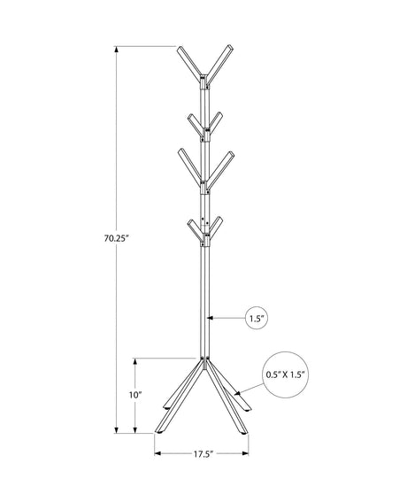 Coat Rack, Hall Tree, Freestanding, 8 Hooks, Entryway, Contemporary & Modern HouseOfZazla