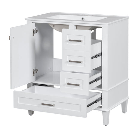 Bathroom Vanity, Modern Bathroom Cabinet With Sink Combo Set, Bathroom Storage Cabinet With A Soft Closing Door And 3 Drawers, Solid Wood Frame HouseOfZazla