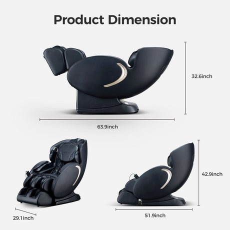 Bosscare - 3D Zero Gravity Massage Chair, Full Body Shiatsu Recliner With App HouseOfZazla