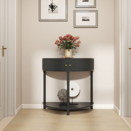 Demi Lune Console Table With 2 Storage Drawers HouseOfZazla